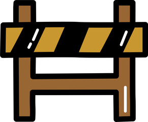 Construction roadblock with outline illustration