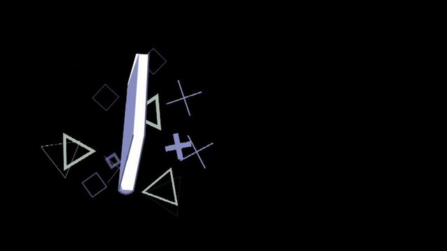Minimal flat animation of an open book with blank pages, symbolizing education, knowledge, reading, and learning concept