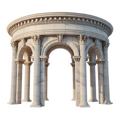 Obraz premium Arched Marble Rotunda Architecture on a Transparent Background