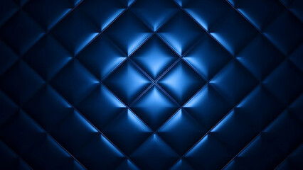 Fototapeta premium Deep Blue Diamond Quilted Textured Background with Subtle Lighting dark navy