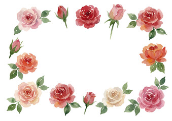 Naklejka premium Watercolor-style rose illustration／薔薇