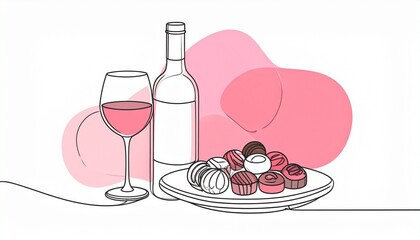 Elegant wine and chocolate pairing for romantic evening celebration