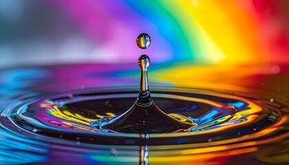 Water Droplet Rainbow, Macro Photography
