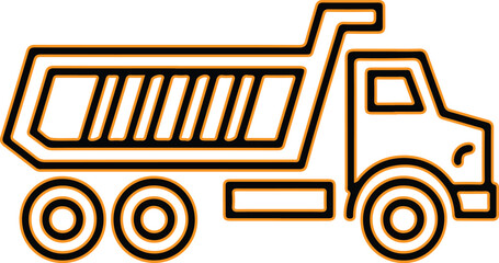 Dump truck vector icon illustration © Emran Hossain