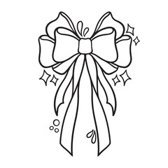 illustration art hand drawn line art bow tie sticker design