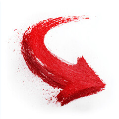 bold arrow. Vibrant red brush stroke arcs across clean white canvas, conveying motion, passion, and artistic energy. Ideal for designs emphasizing creativity, bold color, and modern abstract visuals.