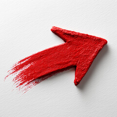 bold arrow. Vibrant red brush stroke arcs across clean white canvas, conveying motion, passion, and artistic energy. Ideal for designs emphasizing creativity, bold color, and modern abstract visuals.