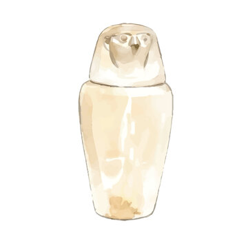Watercolor-style Canopus jar illustration／カノプス壺