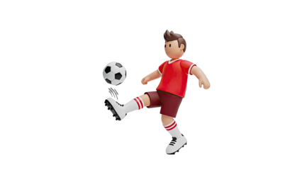 Cartoon Soccer Player Kicking a Ball
