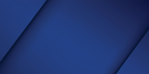 Blue and white modern abstract wide banner with geometric shapes. Dark blue and white abstract background. Vector illustration