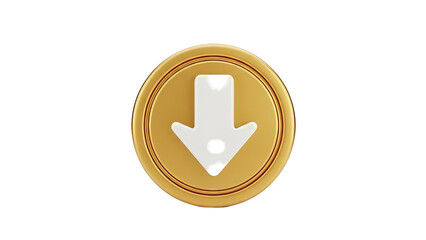 Gold Button with White Down Arrow