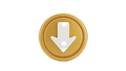 Gold Button with White Down Arrow