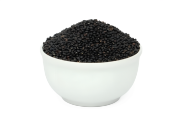 Premium Quality Mas Kolai Dal (Urad Dal) in Ceramic Pot on White Background