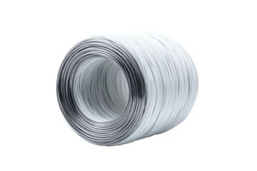 White wire coil, tightly wound