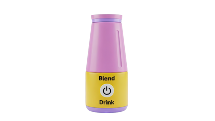 Portable Personal Blender with Pink and Yellow Design