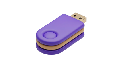 Stack of Purple and Tan USB Flash Drives