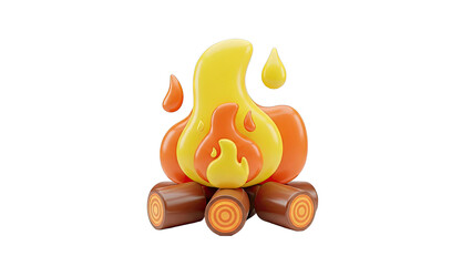 Stylized 3D Campfire Illustration