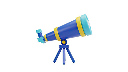 Cartoon telescope on tripod