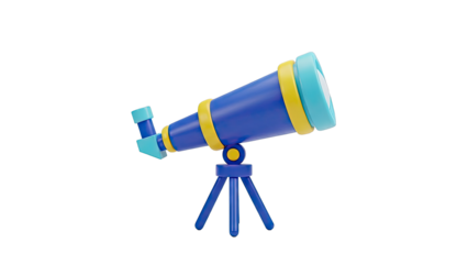 Cartoon telescope on tripod