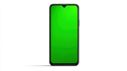 mobile telephone with a vertical green screen in tram chroma key smartphone technology cell phone, empty, message, travel, public, white, mockup, social, wireless, space,