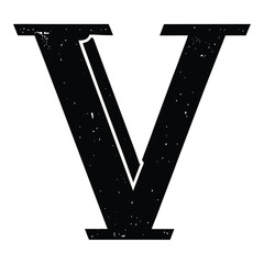 v on white background