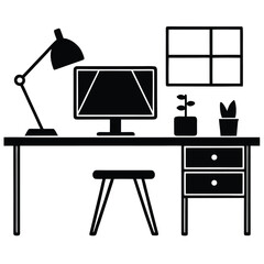 workspace decor vector on white background