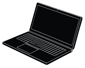 work laptop open vector