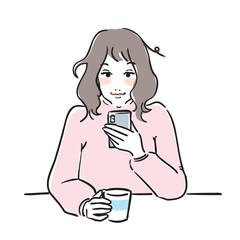 寝起きの可愛い女性上半身