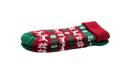 Festive Christmas Socks With Reindeer And Snowflake Pattern