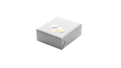 Minimalist White Gift Box With Gold And Silver Confetti
