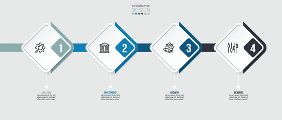 Timeline chart business infographic template.