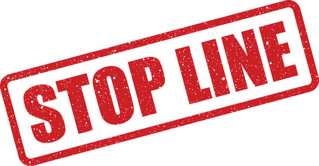 Grungy rubber stamp vector with text marking a designated boundary where stopping is required