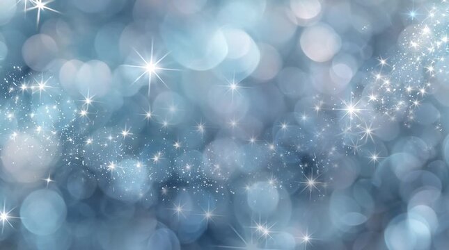 Dreamy light blue video backdrop with softly blended bokeh circles and glittering star particles, subtle motion, enchanting atmosphere, smooth seamless loop, cinematic glow, elegant magical background