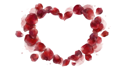 8 march womens day heart shape formed by scattered red rose petals a symbol of love and celebration for women isolated on white