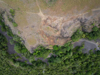 Elevated scenic views of Table Top Mountain and the Bushland Reserve, Toowoomba, Queensland, Australia