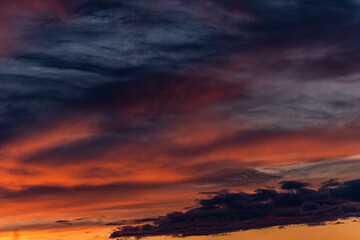 Dramatic sky in the sunrising time