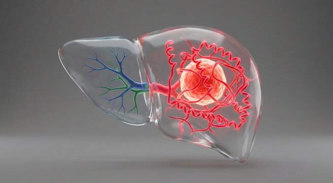3D Visualization of Liver Cancer Hypervascularity Showing Tortuous Tumor Vessels vs Healthy Vasculature