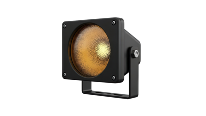 Black Outdoor Spotlight with Amber Light