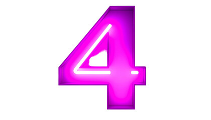 Fototapeta premium A vibrant, neon-style numeral 