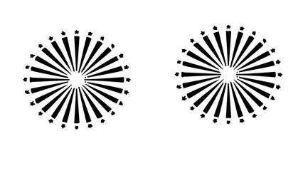 Dynamic starburst design with black lines and stars on white