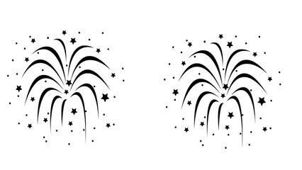 Stunning black firework design with stars on white background