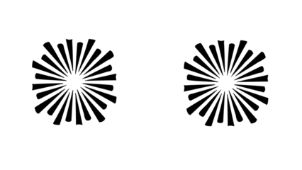 Modern black sunburst design on white background