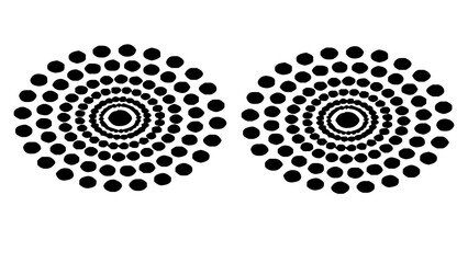 Geometric pattern of concentric circles with varying dot sizes