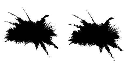 Bold black ink splatter on white background for creative design