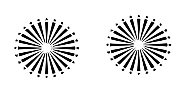 Dynamic starburst design with black lines and stars on white - Powered by Adobe
