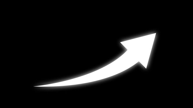 White  Business growth arrow and graph chart animation. Up arrow animation on black background