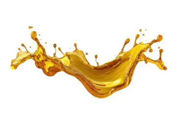 Golden liquid splash suspended mid-air