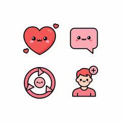 Social Media Engagement and Audience Icon Pack