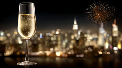 A Champagne Glasses At New Year