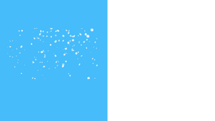 Create a magical winter scene with falling snowflakes on a blue background and a black background for overlays and effects, adding depth and charm